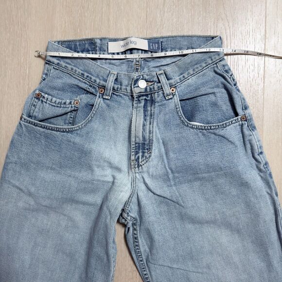 VTG 90s GAP Wide Leg Jeans Made in USA 28x30 Baggy Thrashed Grunge Skater Unisex - Picture 8 of 16